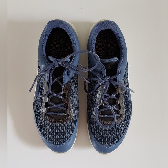 ECCO Women's Biom Fjuel Mesh Shoes Retro Blue Athletic Sneakers Size 7 - Picture 4 of 10